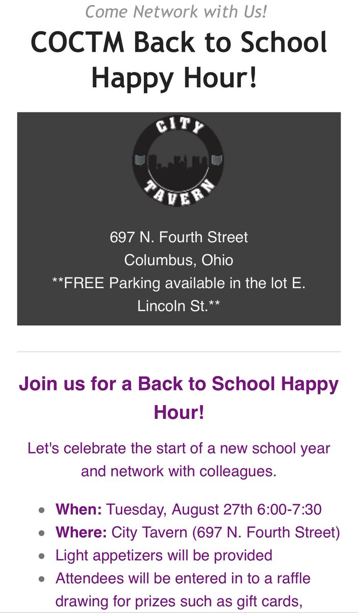 Join us for happy hour!! <a href="/ohioctm/">Ohio Council of Teachers of Mathematics</a> @BaileyJodie