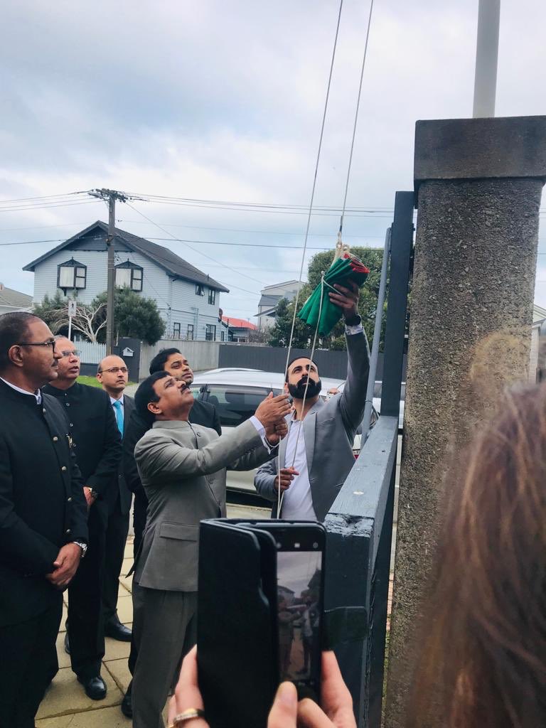 indianweekender's tweet photo. One of 1st events in the world-land of sunrise NZ
High Commissioner of India His Excellency @MukteshPardeshi hoisted Tricolour in Wellington NZ &amp; shared @rashtrapatibhvn message with house full of attendees &amp; wished everyone happy #IndependenceDayIndia
@MEAIndia @IndianDiplomacy https://t.co/fBziVQ6yBy