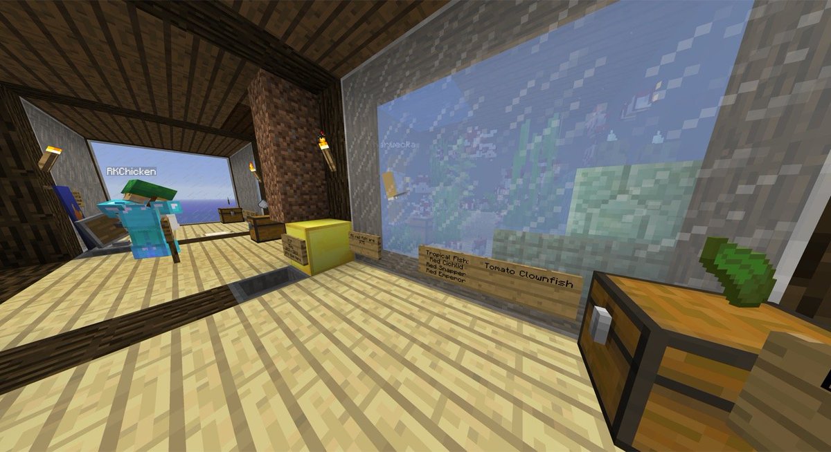 FishSurvives's tweet image. so many 🤡 fish at /pwarp aquarium @PlaySkycade