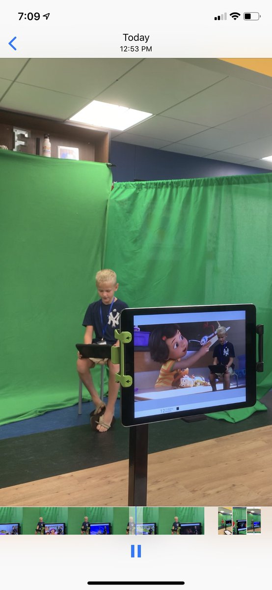 thebookteacher's tweet image. Today I took the #btsls video production kit on the road to help the @OAUpdate kid news crew with their broadcast. The kids came up with some clever ways to incorporate @DoInkTweets and the green screen.