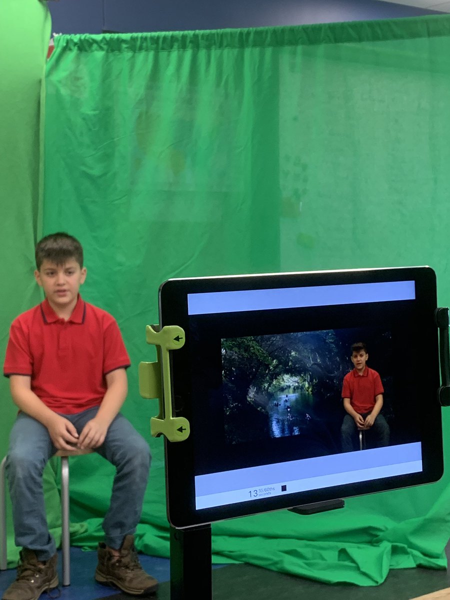 thebookteacher's tweet image. Today I took the #btsls video production kit on the road to help the @OAUpdate kid news crew with their broadcast. The kids came up with some clever ways to incorporate @DoInkTweets and the green screen.