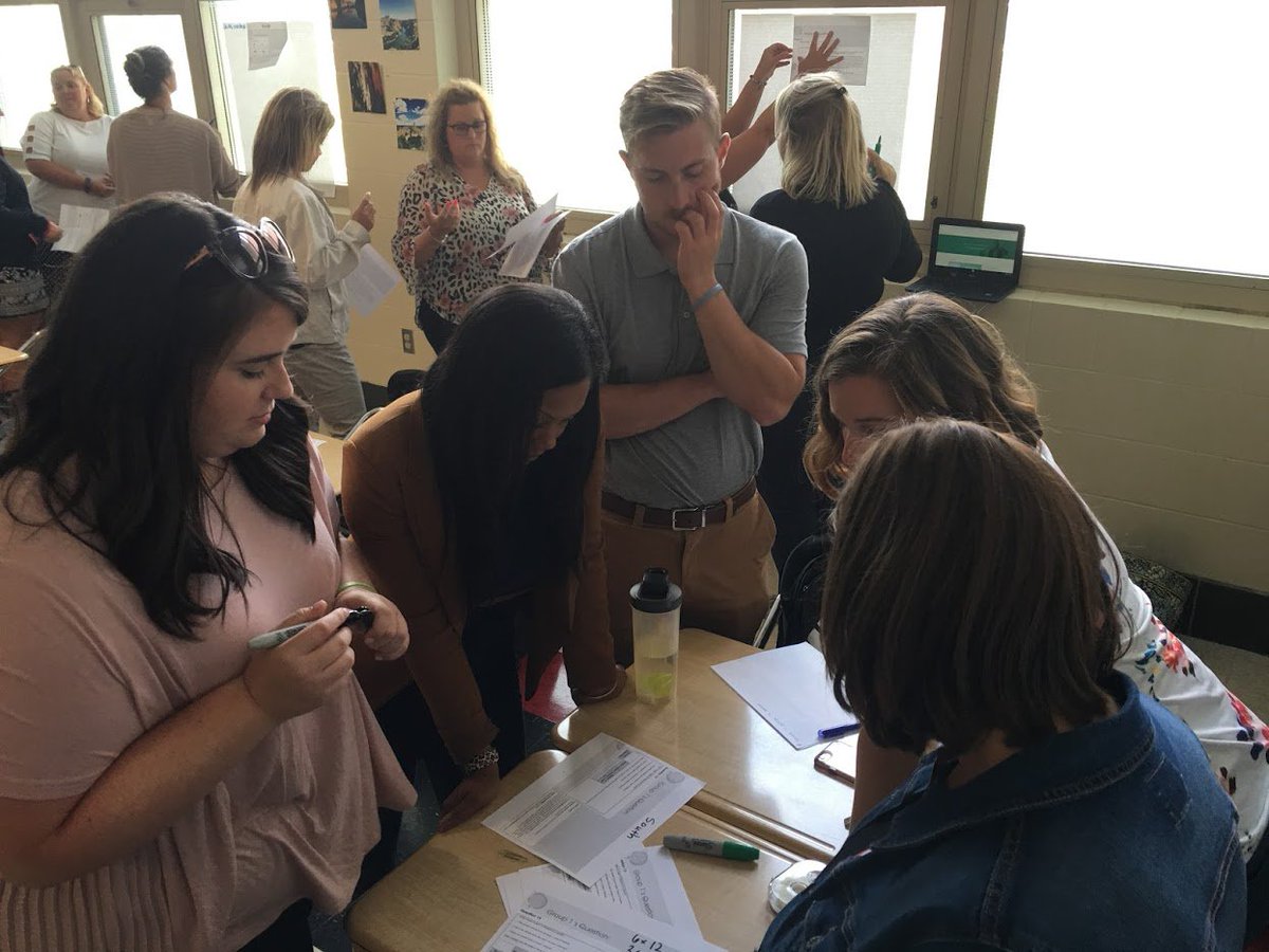 GJorgensenHCESC's tweet photo. K-3 Mt Healthy Math Teachers reflecting on their practice while analyzing the rigor of released test items @MtHealthySchool @Mission64u @urbanesc @HamiltonCoESC https://t.co/G99eZ66WWY