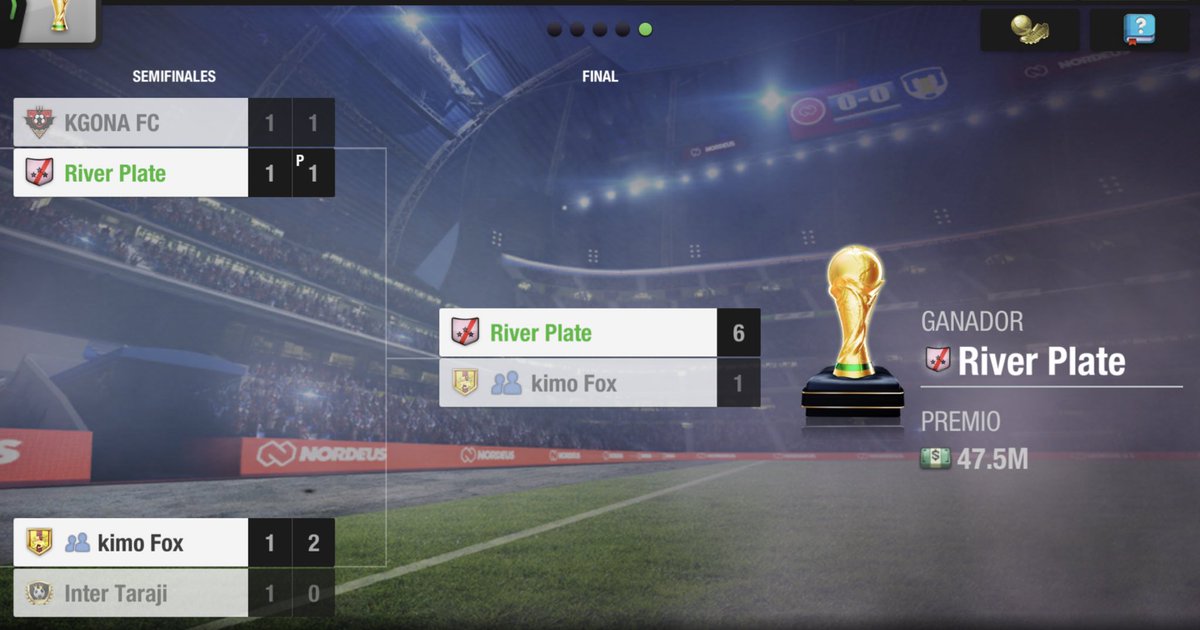 RiverPlate_EA's tweet photo. ¡River Plate CAMPEÓN DE LA COPA!
#TopEleven
#DaleRiver ⚪️🔴⚪️ https://t.co/LvC0m2UNr2
