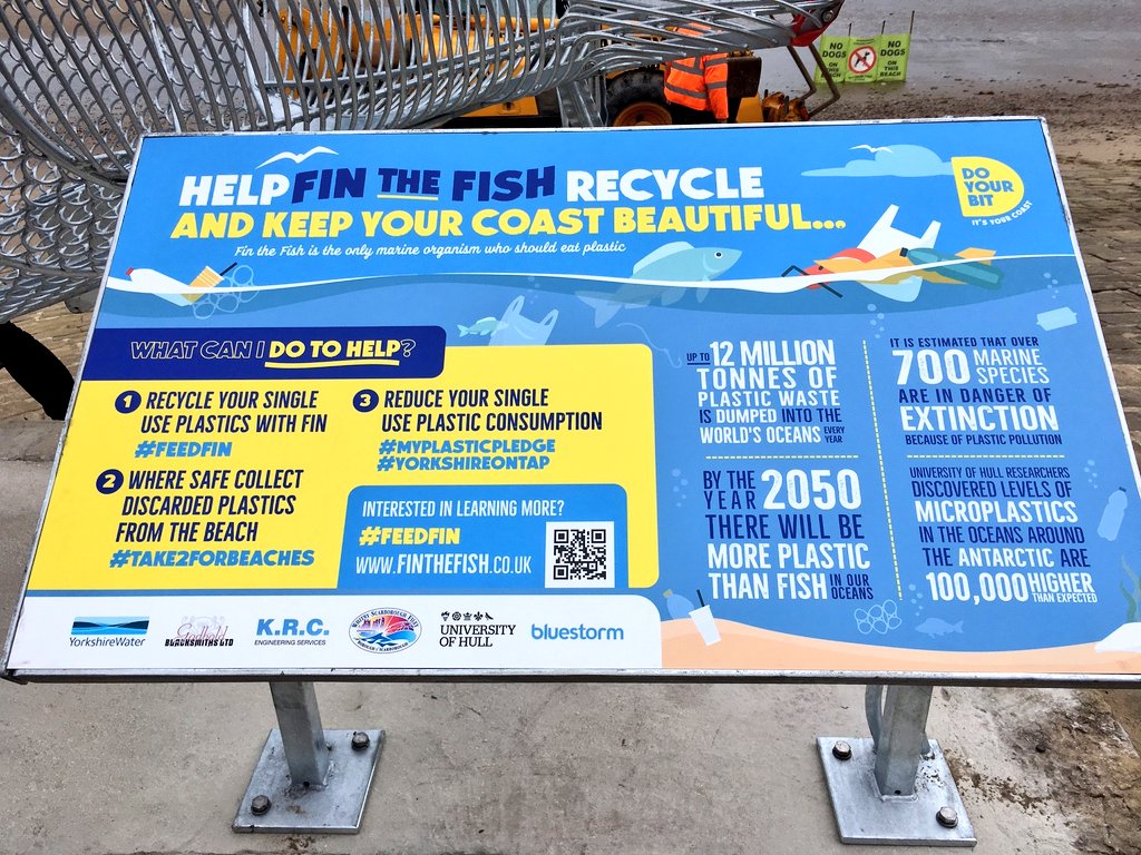 bedform's tweet photo. Proud to be involved with the awesome new Fin the Fish sculpture opened today on Scarbough beach, vividly highlighting issues on ocean plastic pollution. Great @UniOfHull partnership w/ @YorkshireWater @LivingWithH2O & others #myplasticpledge #ChooseHull https://t.co/EJNQAVOAbK https://t.co/50Vtv8xp9S