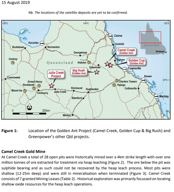 Timbercap1's tweet photo. $GPP @GreenpowerASX announced it has acquired the old Nth Qld gold mines of Golden Cup, Big Rush and Camel Creek where 153,000 oz was produced at 1.91g/t in 90's. Best place to find new gold mine is under an old one !
https://t.co/HOD69bpUBT https://t.co/6cRZxk7w1g