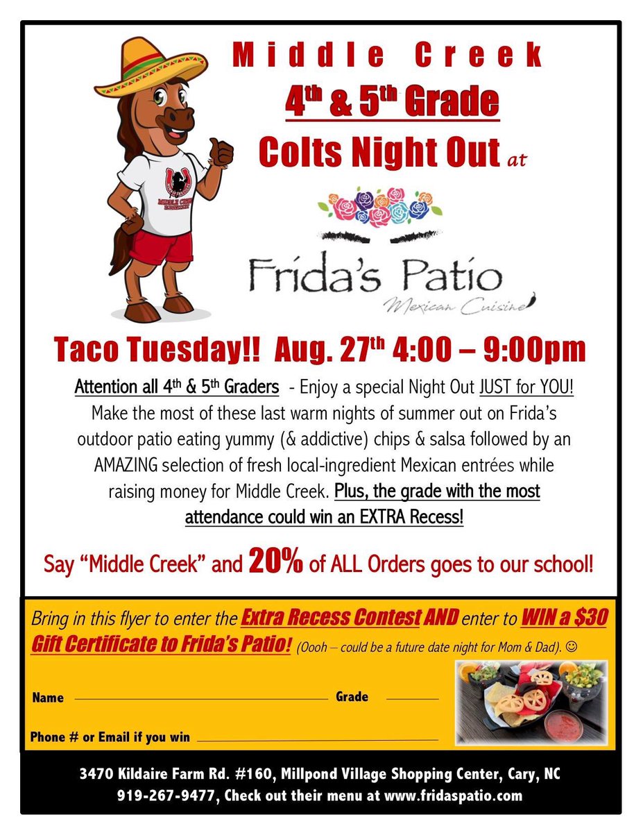 mcescoltspta's tweet photo. @MiddleCreekES Almost time for 🌮 🌮 🌮 🌮!!!! https://t.co/X9Fv4YmuGT