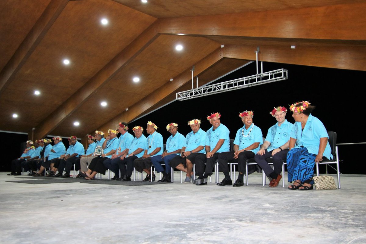 TechlamNz's tweet photo. #techlamglulam looking sharp at the new stage for the 2019 Pacific Islands Forum Leaders Meeting in Funafuti, Tuvalu. An excellent result with extremely tight timeframes by TCS and Techlam NZ. #glulam #techlamnz https://t.co/sAn1gDKmem