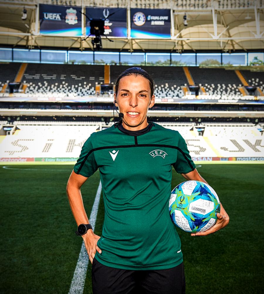 Stephanie Frappart is the first woman to referee a major men’s UEFA match 👏