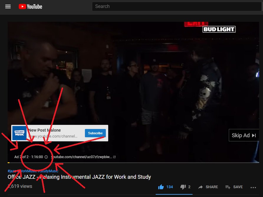 dandilion74's tweet photo. Dear @YouTube 
Why on earth would you think a 1hour-16min video would EVER be appropriate as an ad? https://t.co/LK4QLVHabX