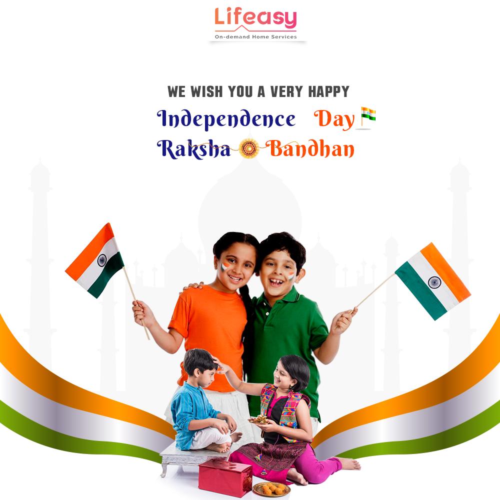 lifeasyin's tweet photo. Let's celebrate the two important festivals in a single day and make memorable this Independence Day and Raksha Bandhan.

#IndependenceDay #RakshaBandhan. https://t.co/adiaMaPM0f