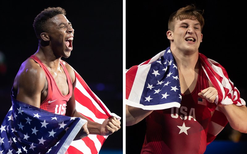 USAWrestling's tweet photo. Updated: Carr and Parris get gold, Davison a silver, Tagg and Hidlay add bronze, USA is second at Junior Worlds
#WrestleTallinn @wrestling @TeamUSA

📝: https://t.co/xKdL872zbu https://t.co/aYRkIw9pl9