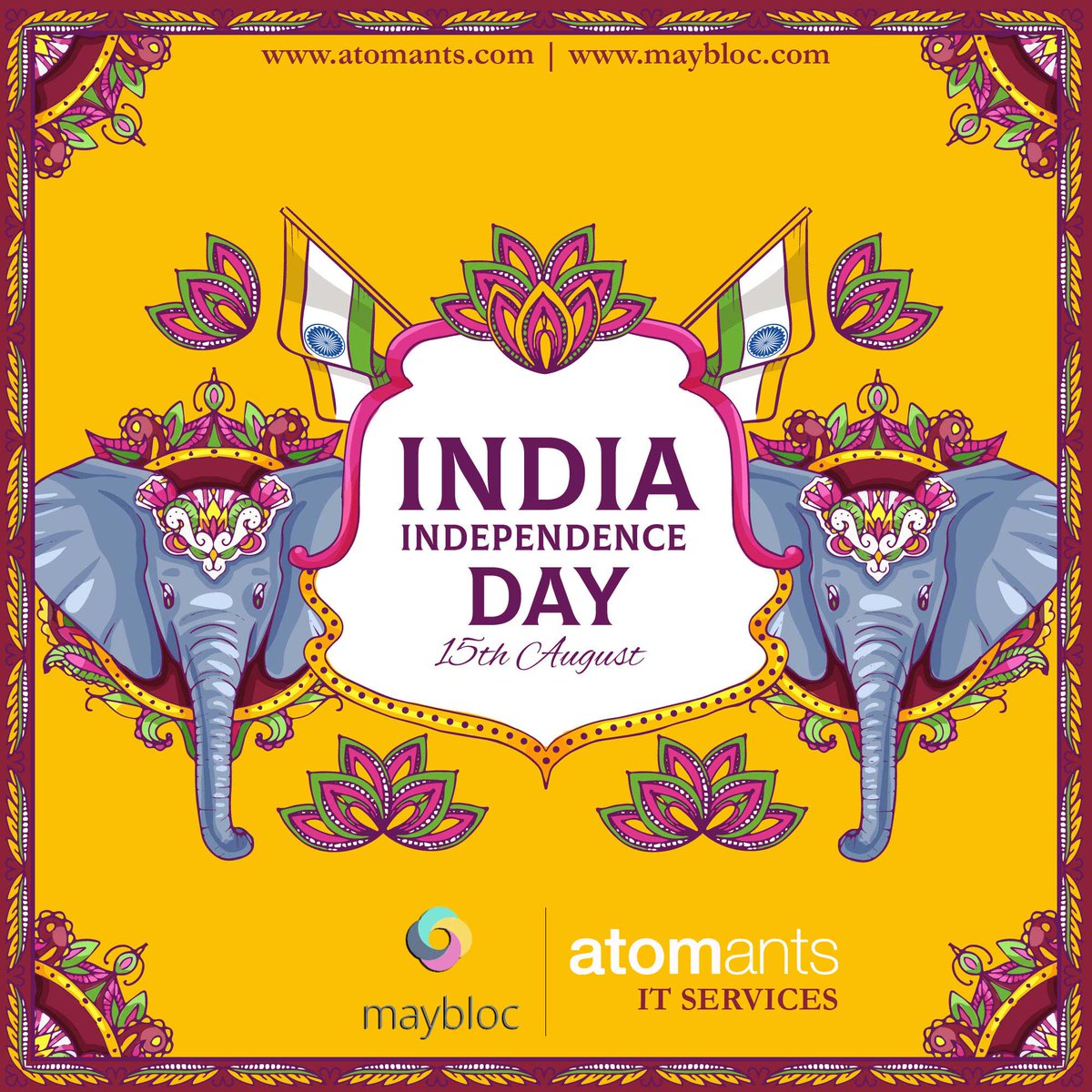 AtomantsIT's tweet photo. Happy Independence Day 2019! – May we always have the freedom to choose, freedom to dream and freedom to live. #atomants #maybloc #technology #healthcare #blockchain #freedom #growth https://t.co/WabUixYyL5