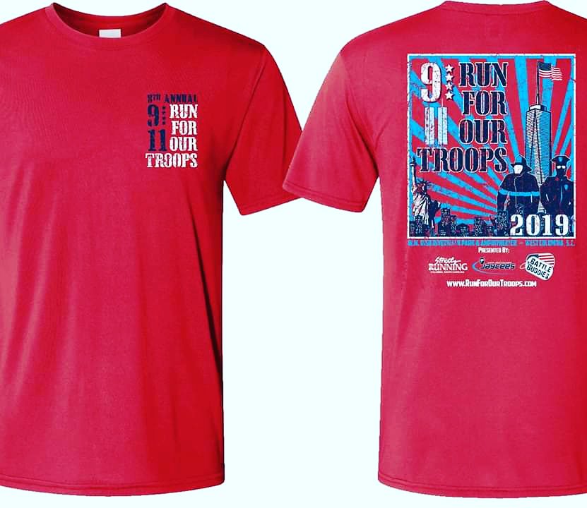 RunForOurTroops's tweet photo. Just 4 weeks until the 8th Annual Run For Our Troops! Your choice of 50/50 combed cotton-polyester blend or a 100% polyester dry-fit option. Register now to ensure you get the style and size you want. Quantities are limited!

https://t.co/ePB5H2DNqE https://t.co/SwVzOh9Mvk
