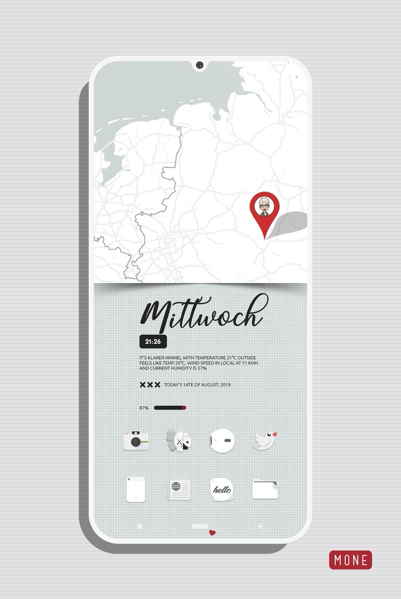 kleinmone's tweet photo. Today I had a little bit time for a new setup ..
Icons Ineclectic by @ThemesOnFire 
Spiffy Kwgt by @ppickCH 
Wallpaper in original from the App Cartogram (edited to my needs) https://t.co/XuchT9aCwu
