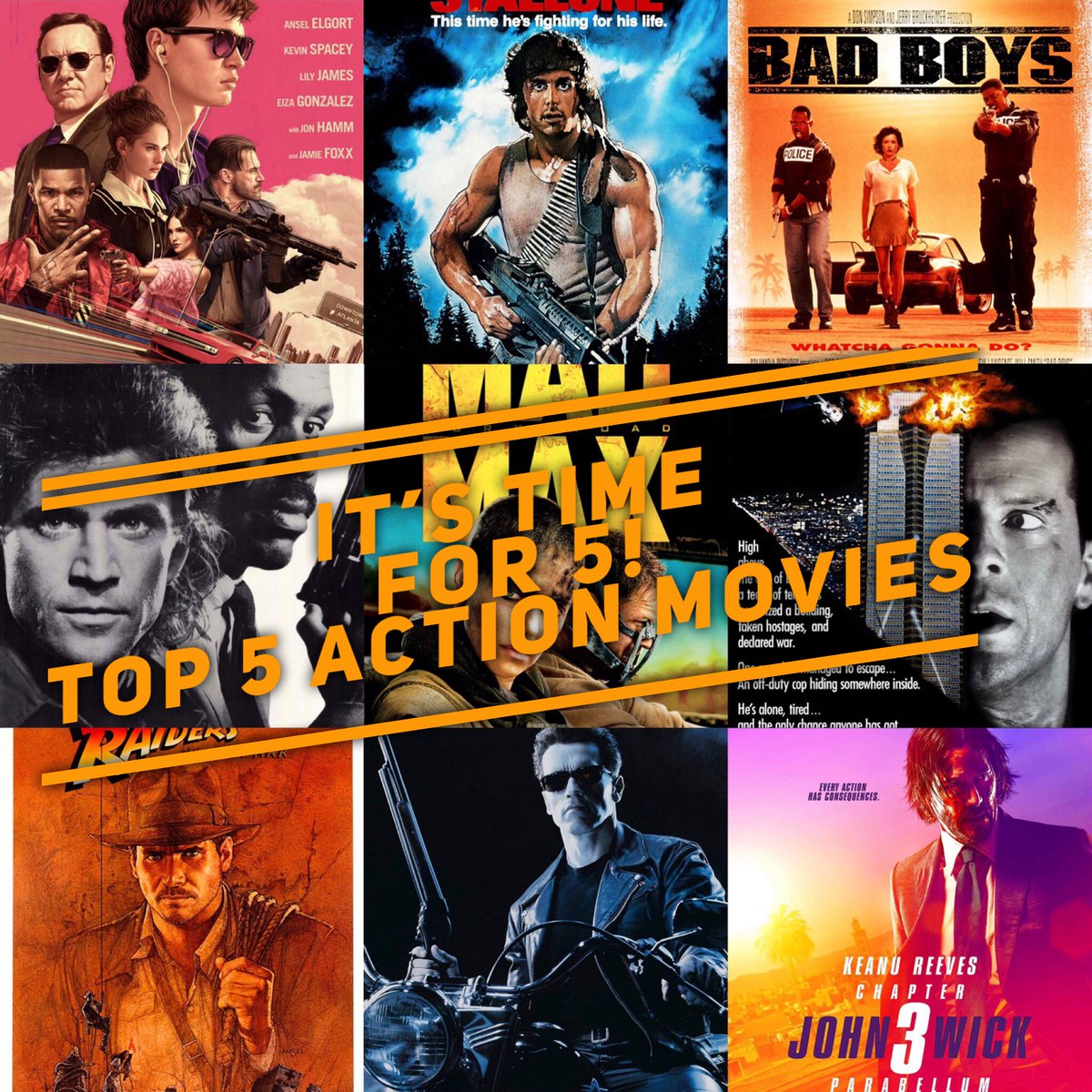 ItsTimeFor5's tweet photo. Today at 3pm cst we discuss our Top 5 Action Movies https://t.co/BBSsvho14S