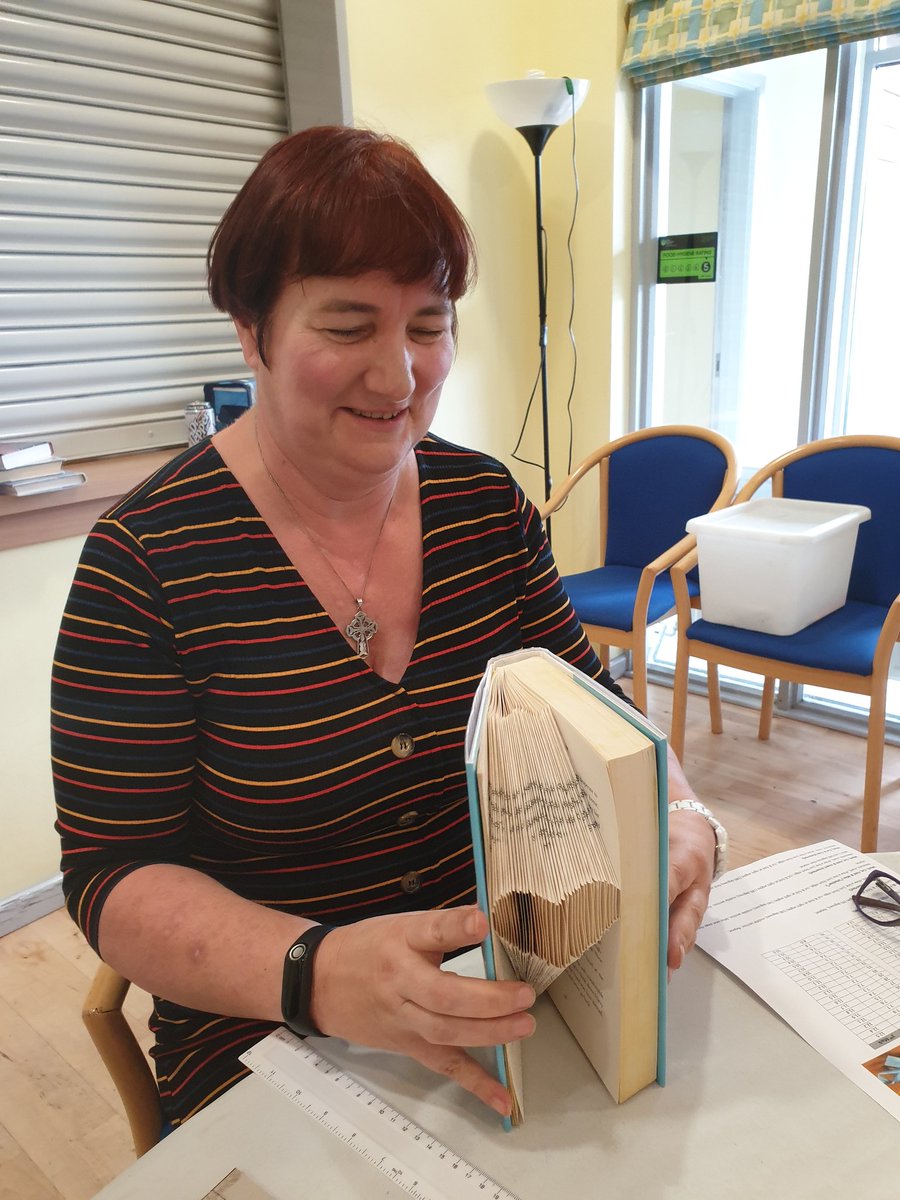 TheBookSurgeon's tweet photo. @NorfolkLibs. My "folded book art" road show this time took me to Lavenham Library Suffolk. https://t.co/FjemzWRr6q