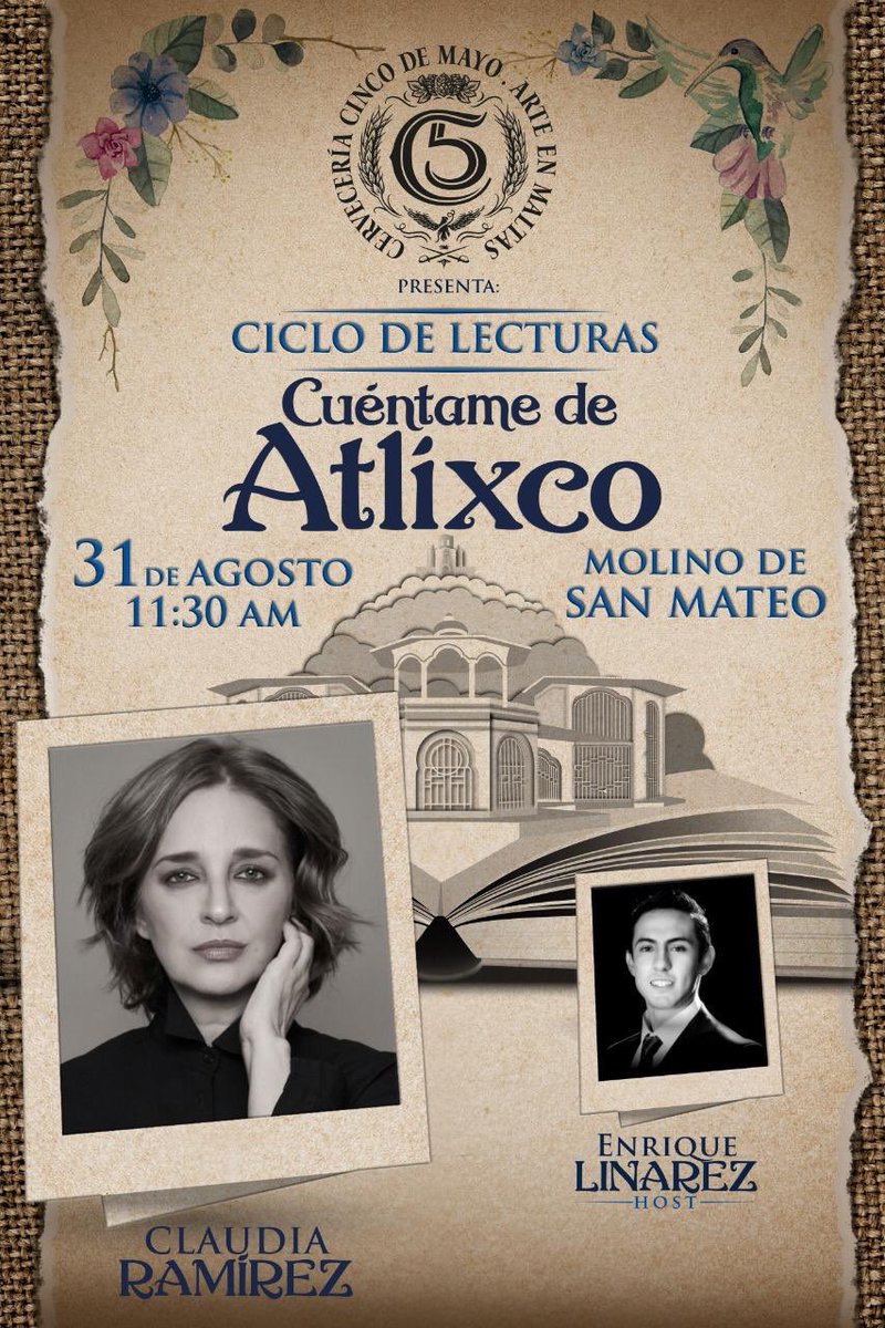 RamirezClaudia_'s tweet photo. #Atlixco #CuentameDeAtlixco #440años #CicloDeLecturas 
#VillaDeCarrion #AtlixcoDeLasFlores https://t.co/OhMkifnWb2