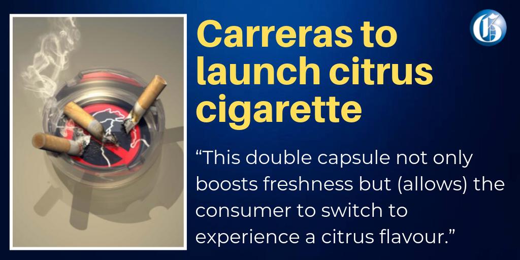 Jamaica Gleaner A Twitter Carreras Limited Plans To Launch A Menthol Cigarette Encased In Capsule That Allows Smokers To Switch To A Citrus Flavour Mid Smoke Read More Here Https T Co Cowgoumblm Glnrfinance Https T Co E6026kv0oa