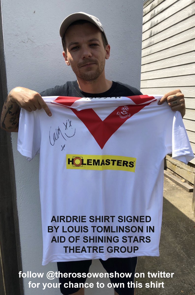 louis signed a shirt to support children on the autism spectrum he signed a shirt from the scottish football club, airdrieonians fc. the funds raised from the raffle will be used to purchase christmas presents for the children, in addition to necessary equipment for the school.