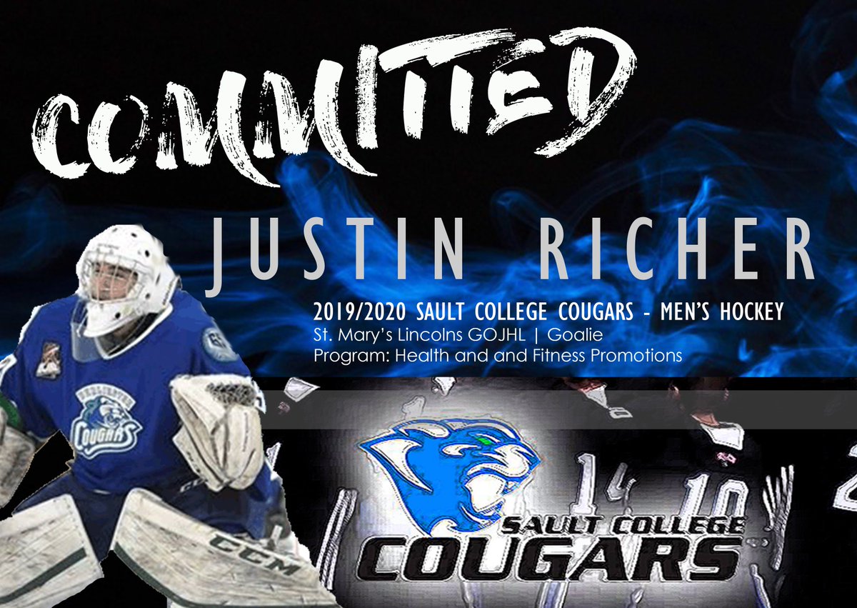 The Sault Cougars are proud to announce that Goalie Justin Richer has committed to the 2019/20 Men’s Hockey Team.
<a href="/sccougarshockey/">Sault College Cougars Hockey ACHA D2</a> <a href="/SaultCollege/">SaultCollege</a> #CougarsHockey #SaultCougars