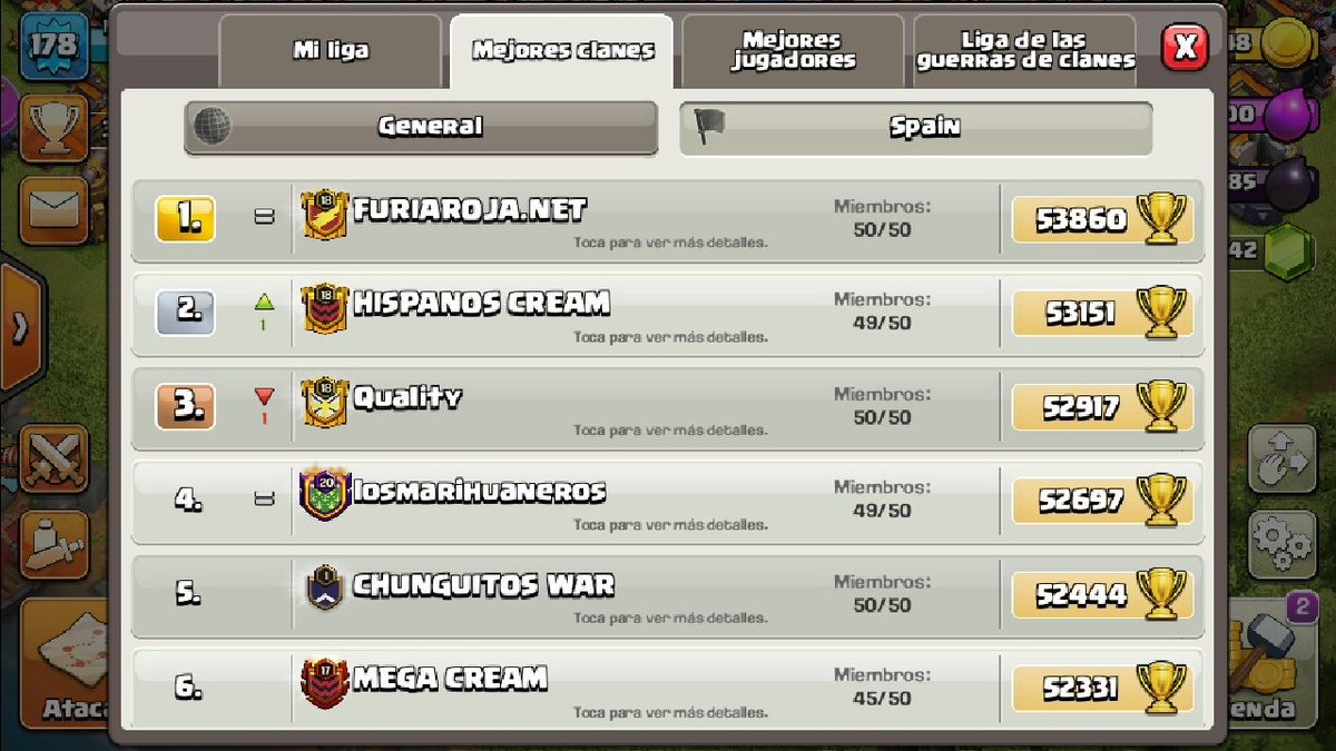 BaZeCoC's tweet photo. Para todos los haters que acusan a @CreamCoc de pagar a jugadores.
4 clanes de la familia en top 100 españa y 2 de ellos dentro del top 6.
Ya podeis seguir llorando cracks. https://t.co/FXL87DIZQh