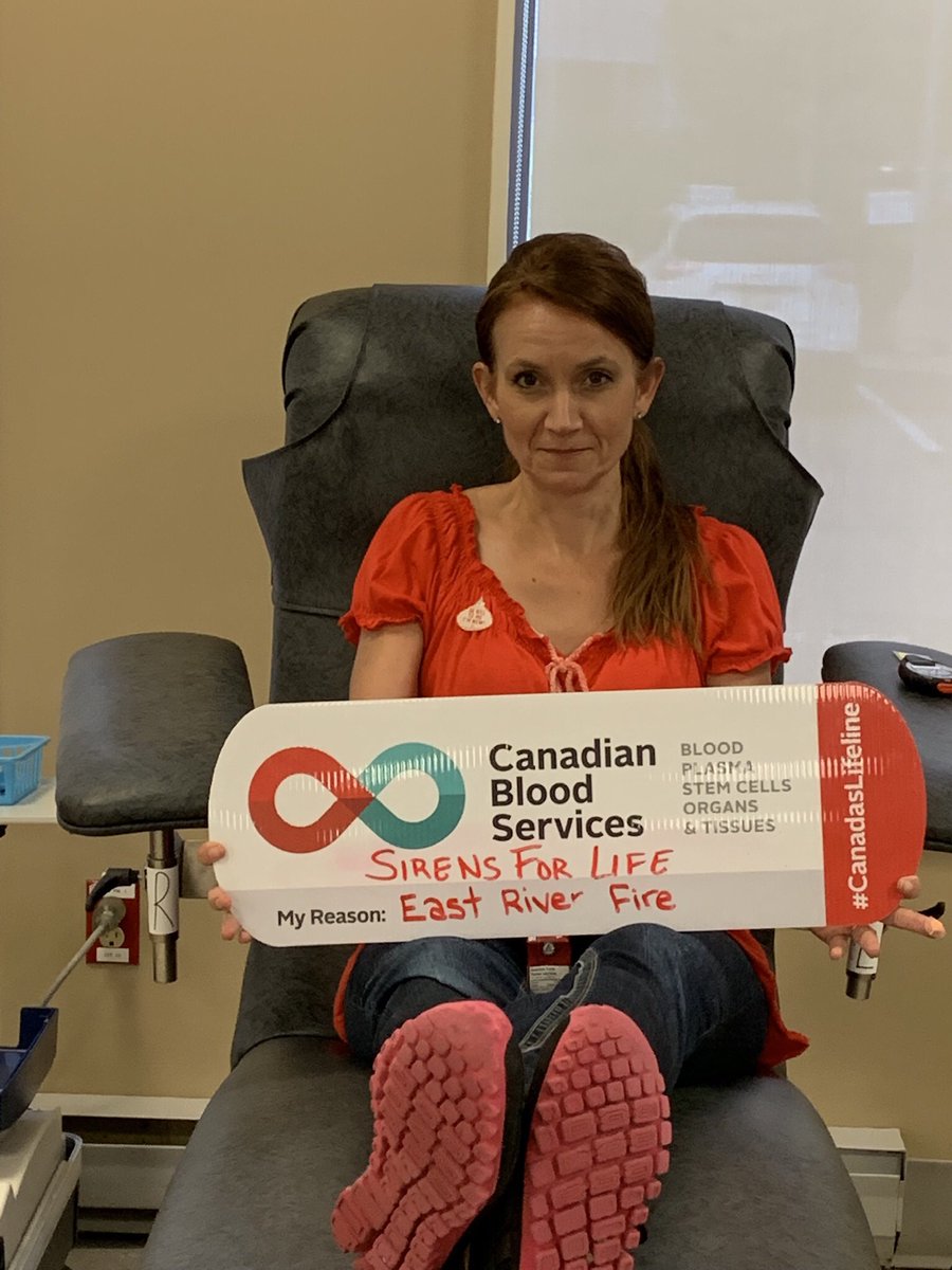 Here we have <a href="/farmerkevin25/">kevin shaw</a>  and his wife Shannon from #ERFD donating blood today.  They are are determined to edge out Ch'town Fire.  The Sirens for Life campaign has been extended until the end of August. <a href="/EastRiverFireCo/">East River Fire Dept</a>   <a href="/ChtownFire/">CharlottetownFire</a> @CPFFA501 <a href="/CrossRoadsFire/">Cross Roads Fire Department</a> #donatetoday