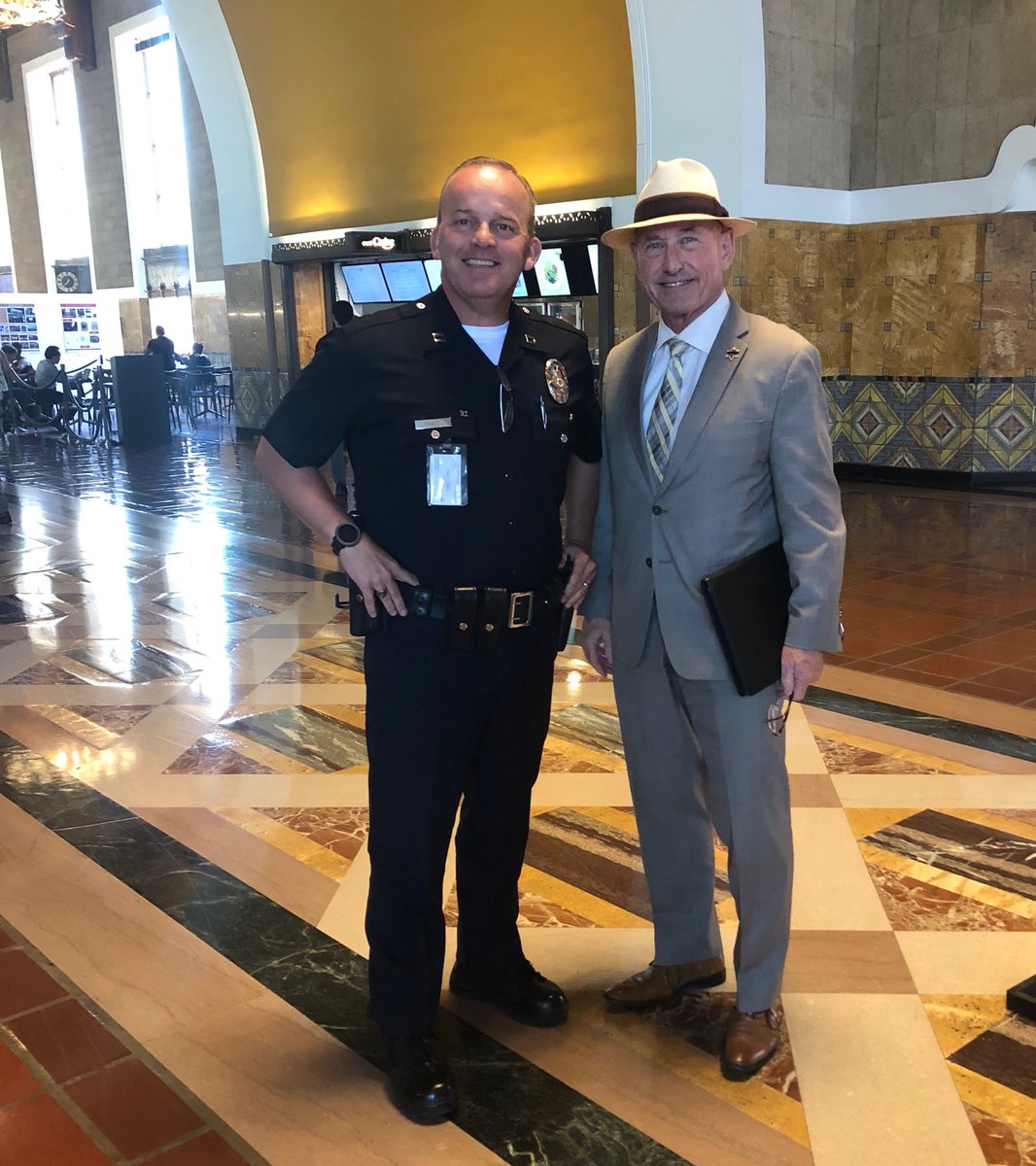 LAPDCaptPRATT's tweet photo. Another collaborative meeting with the Mayor of Union Station Director Ken Pratt.  As a team we are keeping Union Station a must see for Los Angeles visitors. https://t.co/LjSCQYmV4Z