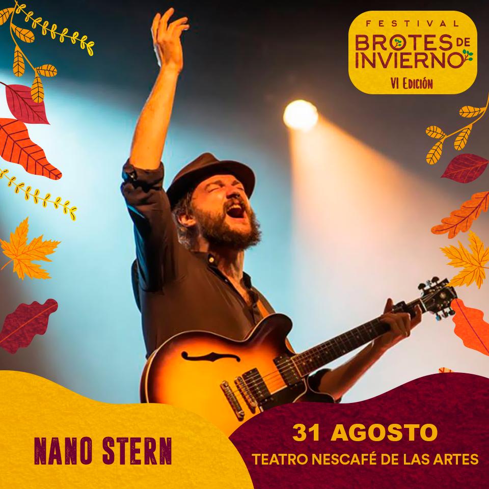 Teatro_NESCAFE's tweet photo. El festival @Brotes_Invierno es un encuentro para celebrar la canción de autor. Su creador, @nanostern, será parte del gran concierto que se realizará el 31 de agosto en nuestra sala, con invitados de Chile y Brasil 🎶 https://t.co/QAYlXYdqWC https://t.co/rQheB0SdFe
