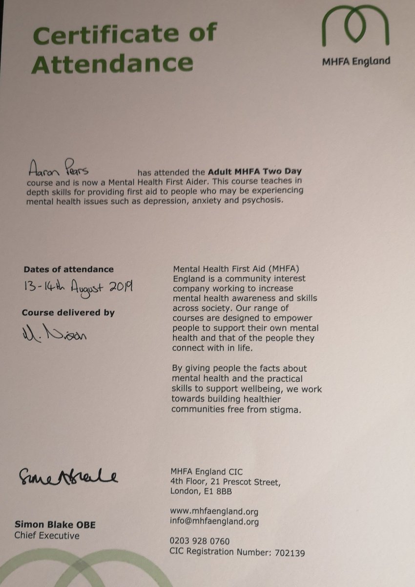 Great couple of days with my Sodexo colleagues completing the Mental Health First Aid Training thanks <a href="/JamesLloyd99/">James Lloyd</a> <a href="/Hort_Sodexo/">Hort Services</a> #positiveaboutmentalhealth #nooneisimmune #learnsomethingneweveryday