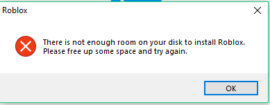 How do you say there is not enough room on your disk to instala Roblox  please free up some space ando try again in Spanish (Chile)?