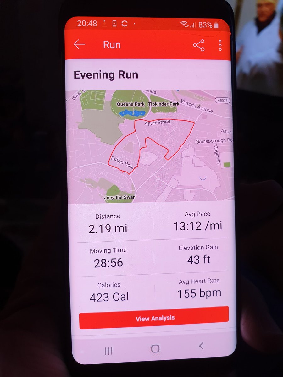 Week 3 run 1 done with <a href="/jowhiley/">Jo Whiley</a> words of encouragement and tunes from SHM, Depeche Mode, OMD &amp; Gary Numan #cantbeatabitofelectro #couch25k #thisgirlwillrun 🏃‍♀️🏃‍♀️