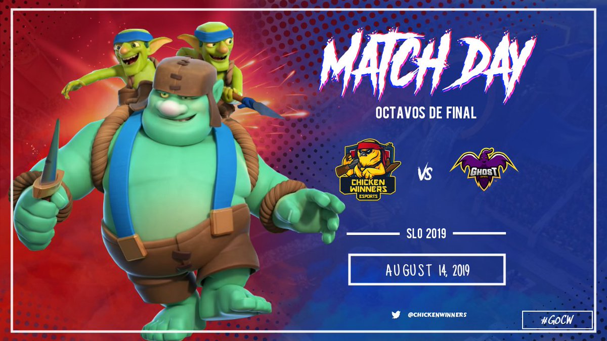 ChickenWinners's tweet photo. #CR | ¡MATCH DAY!

El día de hoy estaremos disputando el pase a los CUARTOS DE FINAL de la Liga Organizada por Sonora Suicide donde demostraremos de que somos capaces 💪.

🏆| @SuicideSonora
🆚| @GhostTm_eSports
⏰| 20:00🇲🇽 20:00🇨🇴
📽| Clash Royale Directo

#GoCW https://t.co/VUGp40Cmcn