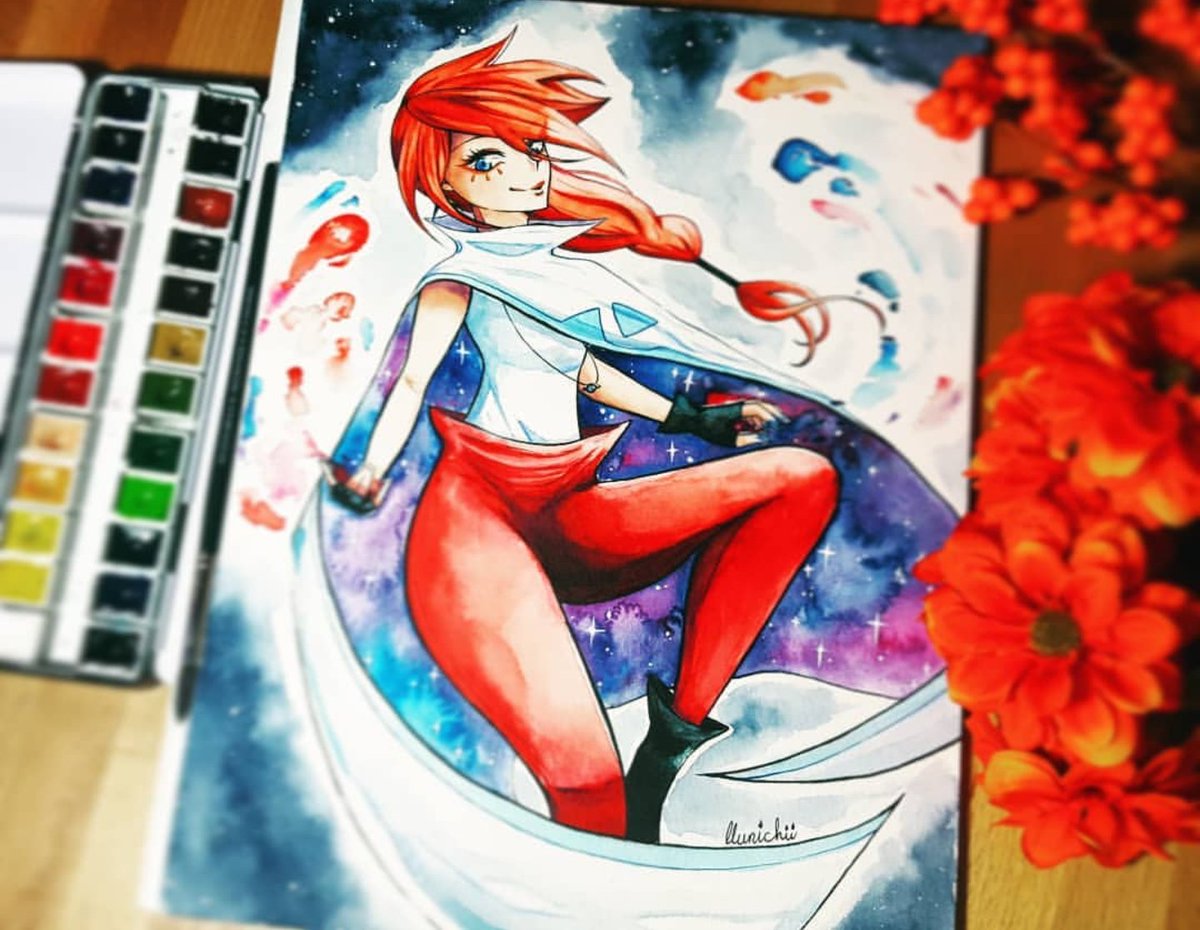 kurichii_'s tweet photo. My take on the #drawthisinyourstyle by @Rossdraws  ~ Drawing Faye was so much fun ❤
#fayeredraw #watercolor #faye #traditionalart #drawing https://t.co/JaEXKesubR