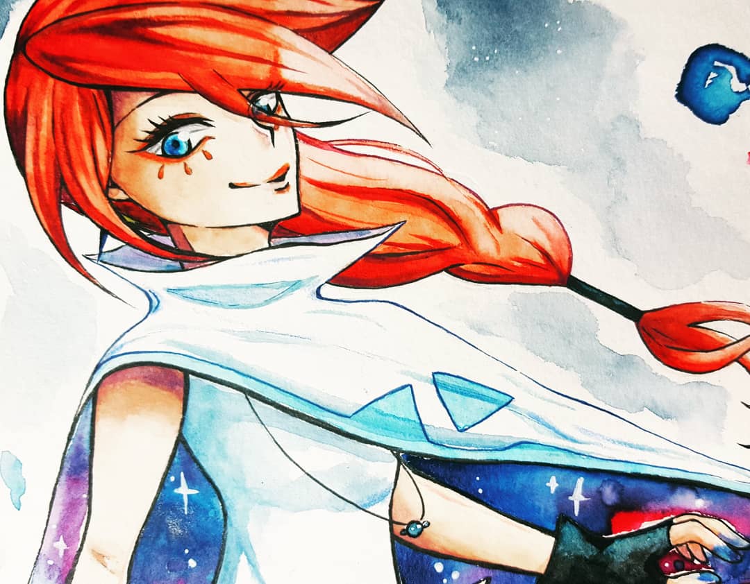 kurichii_'s tweet photo. My take on the #drawthisinyourstyle by @Rossdraws  ~ Drawing Faye was so much fun ❤
#fayeredraw #watercolor #faye #traditionalart #drawing https://t.co/JaEXKesubR