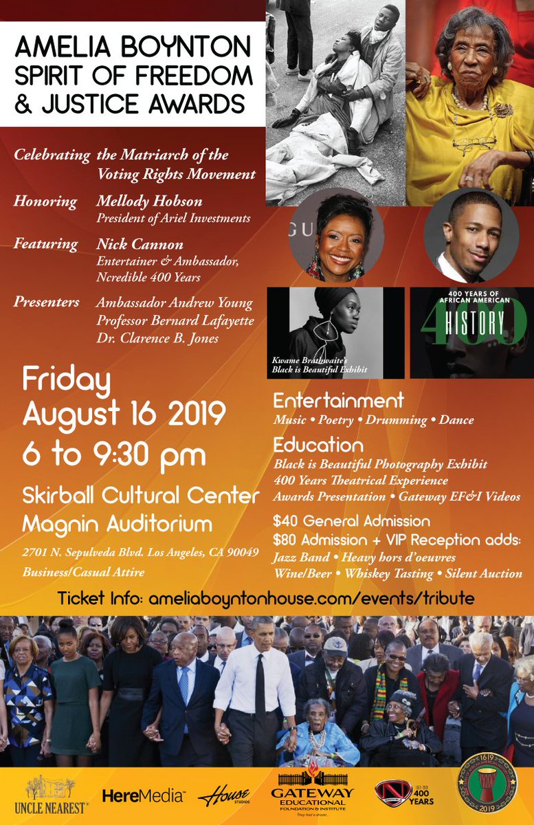 House is proud to be a sponsor of the Amelia Boynton Spirit Of Freedom &amp; Justice Awards, celebrating the Matriarch of the Voting Rights Movement!

For more information tickets, please visit: ameliaboyntonhouse.com/events/tribute