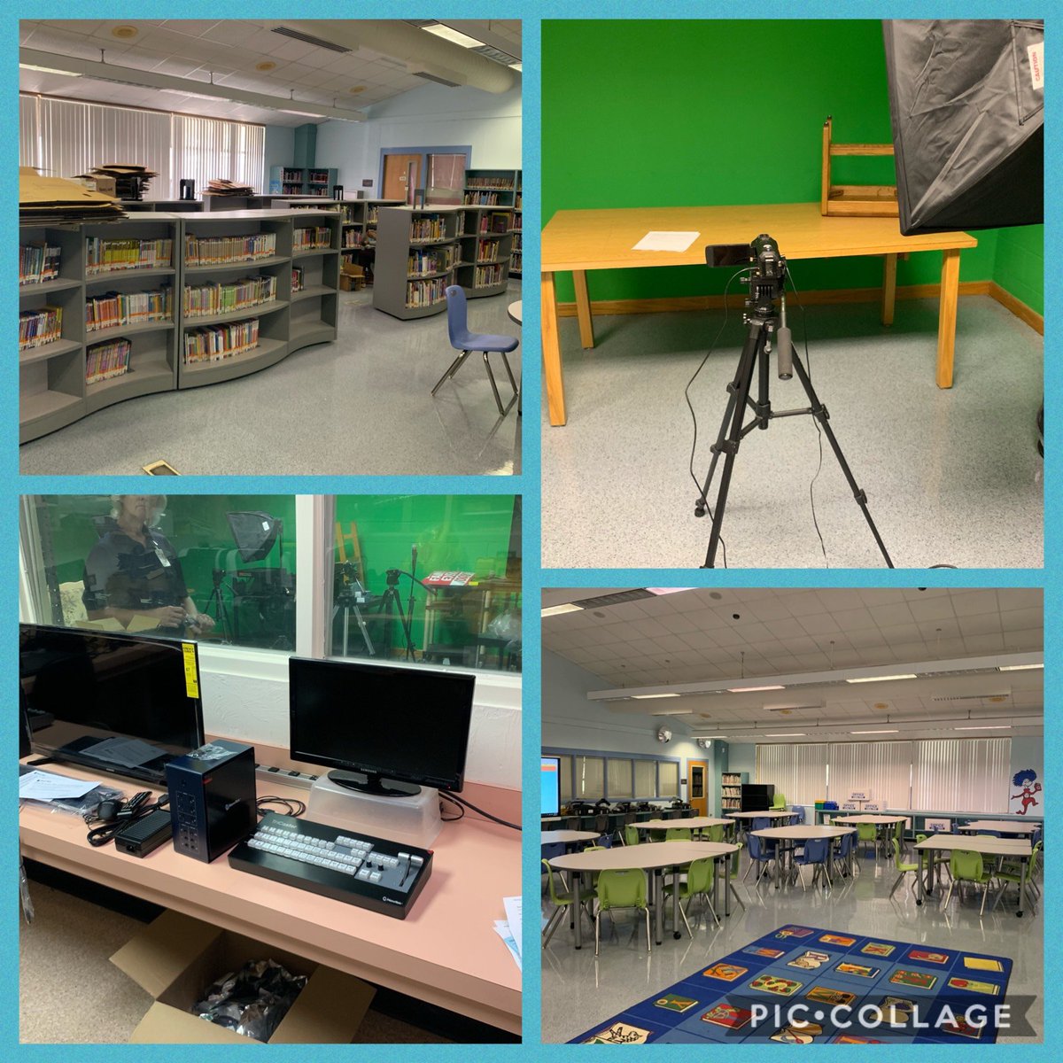 lisaseymour1's tweet photo. The #LibraryMakeover is underway in @STESMedia! TY 2 the #SockDrawer 4 funding the whole project. The Ss @SeminoleTrails now have a flexible learning commons &amp; a #digital TV studio w/ @TriCaster! Stay tuned 4 the official opening! @STESPrincipal @HMRuff @emapbc @pbcsd #GoalsPBC https://t.co/CXU1BZkIXT