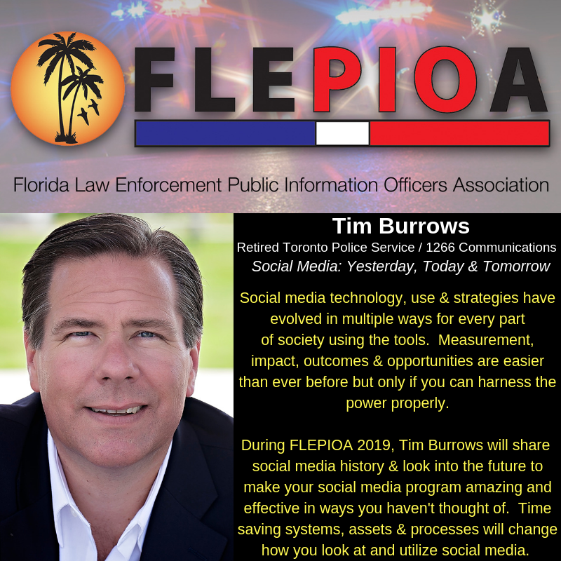 flepioa's tweet photo. At #FLEPIOA2019 Oct 20-23 @ESStAugustine, @TimBurrows1266 will share tips &amp; tricks to make your social media program amazing &amp; effective in ways you haven't thought of! 

Register now, pay later @ https://t.co/DrqjEFZxuA #PIOLife #Training #PIOWisdom #Florida #LESM #PublicSafety https://t.co/esWcIkDPE0