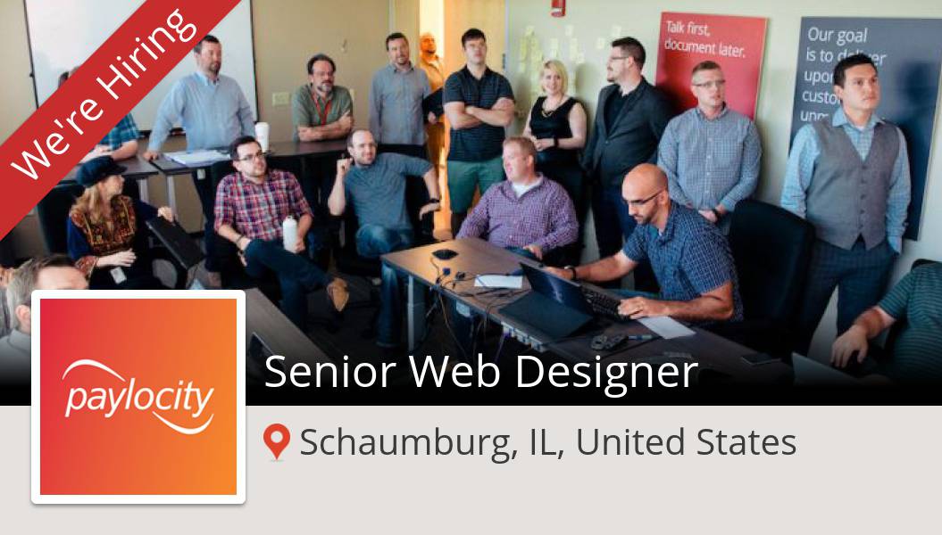 ReportoLisa's tweet photo. Senior #Web #Designer needed in #Schaumburg, apply now at #Paylocity! #job https://t.co/NEWei3cN1V https://t.co/9SiH18Zi8Y