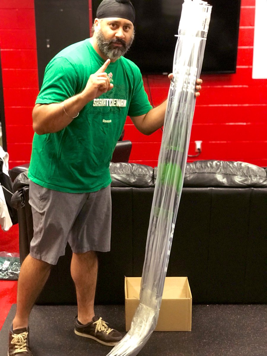 PGCougars's tweet photo. What makes Chico happy? When @CCMHockey sticks arrive. #ChristmasinAugust https://t.co/XcAAMbK7hq