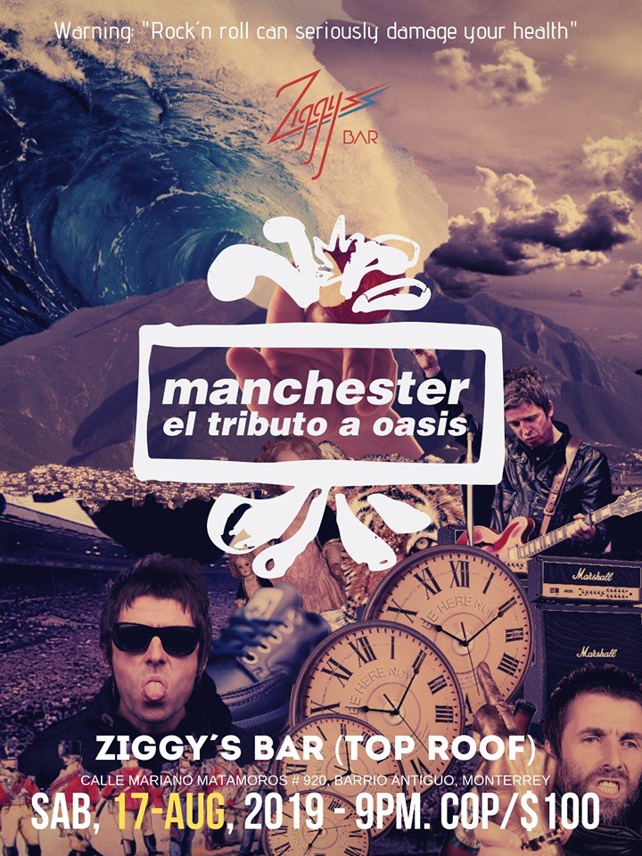 ManchesterMty's tweet photo. Este sábado #ManchesterElTributoAOasis en el #ZiggyBar del Barrio Antiguo Monterrey. Cover $100 Hora: 10:30PM iniciamos. #OasisTribute https://t.co/8baBMNUuxj