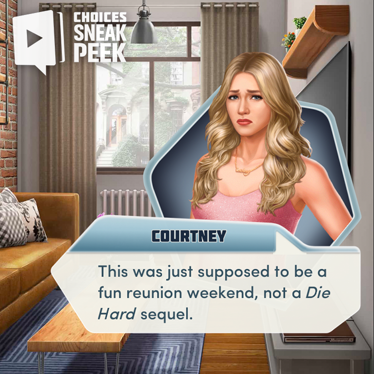 PlayChoices's tweet photo. Will a surprise visitor bring your fun to an end? Find out in tomorrow's chapter of Bachelorette Party! 😮 https://t.co/n7BPlmpHKR