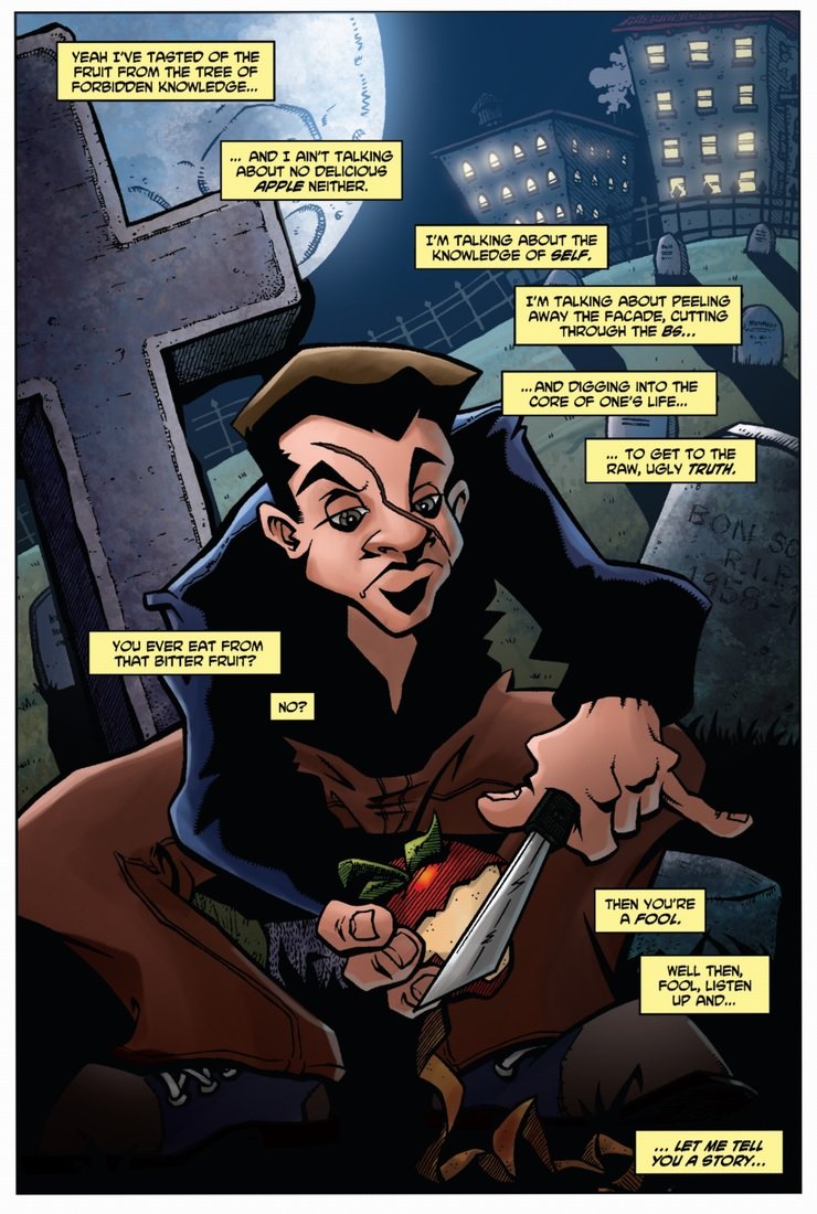 Chris Henderson with inks by Dan Berger. This handsome fellow is Cha Ocho, Leo's rival introduced in vol 4. This is the story of how Leo gave him that scar, by Archie's Dean Clarrian and Chris Allan. It is a...very Archie TMNT story.