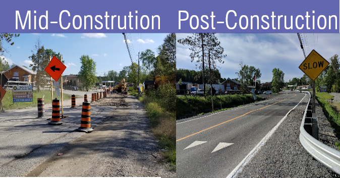 JCQEng's tweet photo. Wrapping up the road construction project in [client name]. The main road of the community has been resurfaced, with safety guardrails, speed bumps, and new culverts installed. @[community name] https://t.co/73o7ijmKyJ