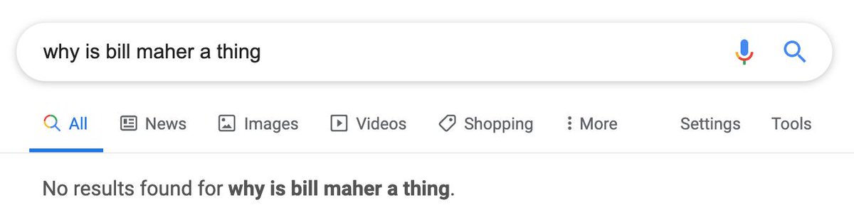 "why is bill maher a thing" google search showing 0 results"