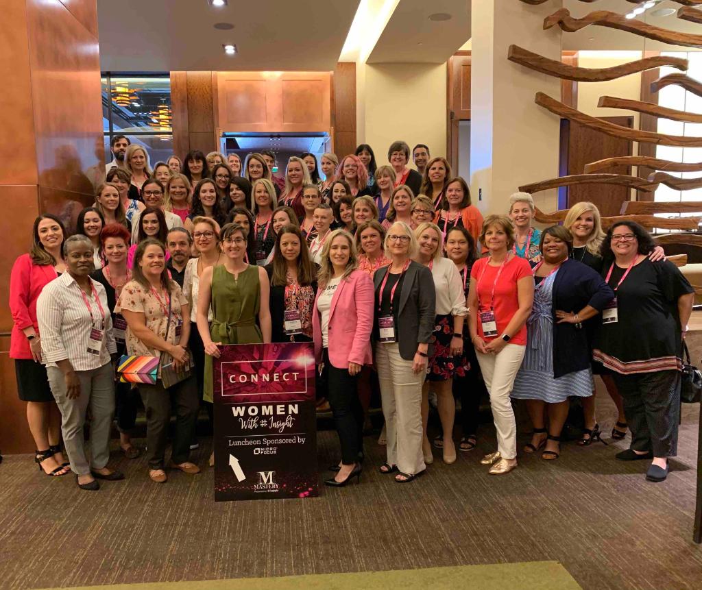 InsightEnt's tweet photo. Thank you to our partner @MicroFocus for sponsoring our Women With Insight luncheon at #Mastery19. We got to learn about your group SHINE, and how you connect and uplift women in technology. #InsightSocial #InsightPartners https://t.co/v0cm06mTsO