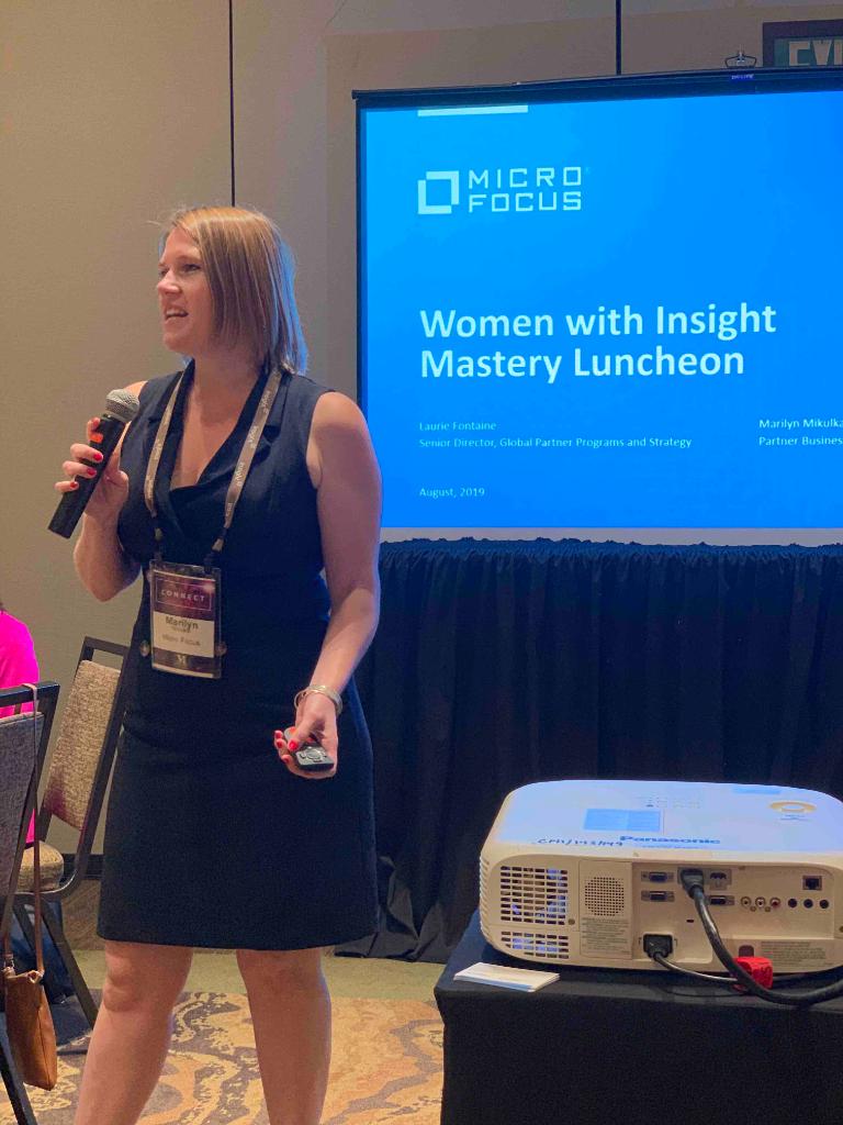 InsightEnt's tweet photo. Thank you to our partner @MicroFocus for sponsoring our Women With Insight luncheon at #Mastery19. We got to learn about your group SHINE, and how you connect and uplift women in technology. #InsightSocial #InsightPartners https://t.co/v0cm06mTsO