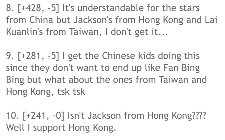 ssssstellakai's tweet photo. @doublebsslut @jypnation This is why Jackson should not come to HONG KONG, where he born. Because he support POLICE violence!
#JYPE_CancelGOT7HKConcerts
The attached photo is from korea internet translated. Not from hk. https://t.co/aGYLmiPDu4