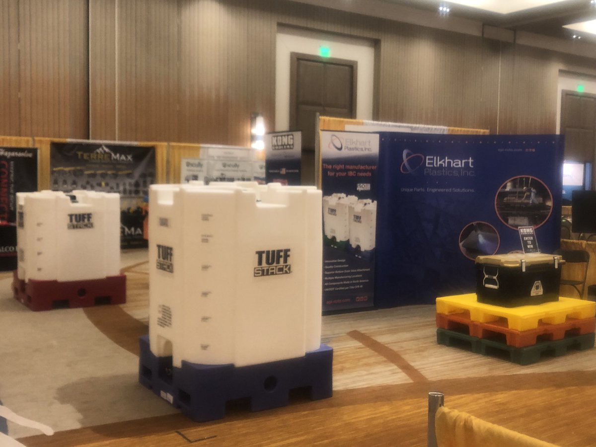 We’re at ChemEdge in Louisville, KY, this week. Stop by booth 317/319 to chat about IBCs, pallets, protective packaging, and your custom rotomolding needs. Plus, we’re giving away some @KongCoolers ! #chemedge #nacd #ibcs #custom #rotomolding #elkhartplastics