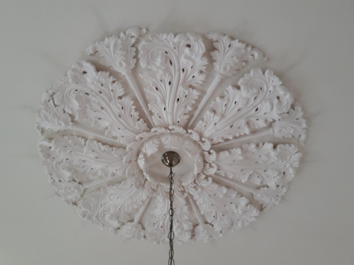 50" Victorian Centrepiece reinstated after ceiling collapsed. This old leaf and another was all that was left. This is another we managed to save from extinction.