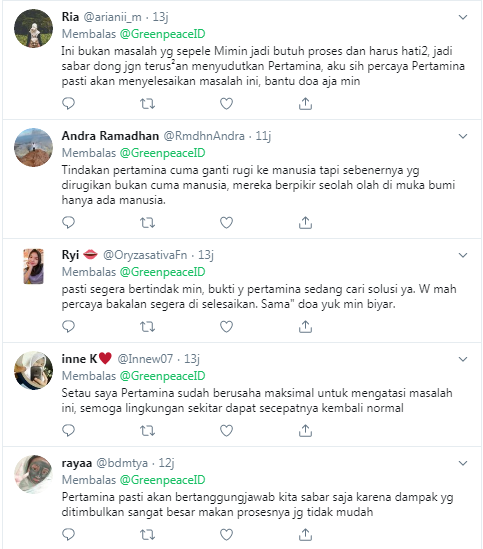 agak aneh yang comment reply di postingan #GreenPeaceIndonesia ini .. 

menurut gw sih .. 

kalau memang advokasi pertamina .. kenapa gak akun resminya aja yang reply .. 

kalau kayak gini caranya.. basi lah